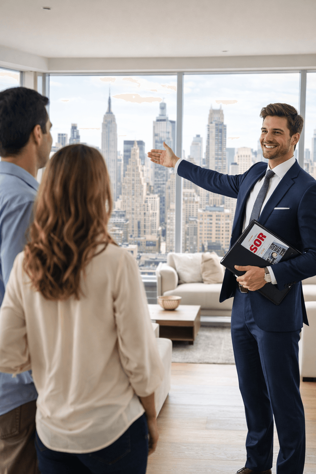New York Realtor showing property